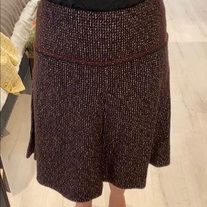 CHANEL Tweed Wool Pleated Skirt 42 or 10